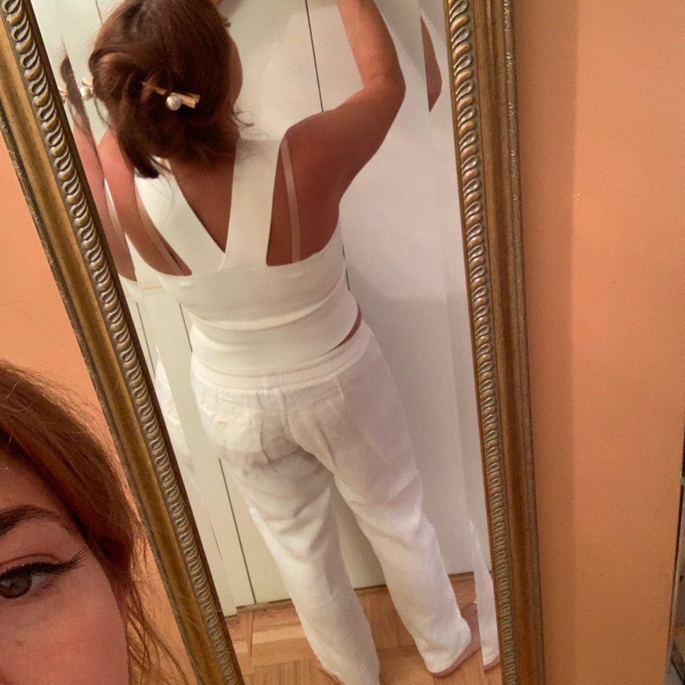 James Perse White Drawstring Pants - Picture 3 of 4